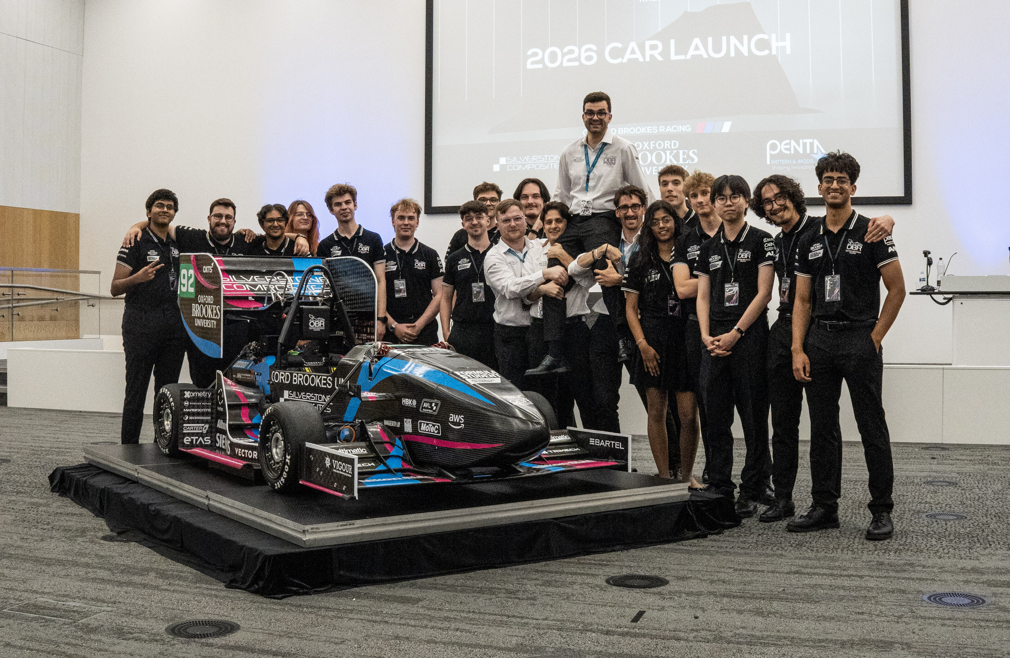 Oxford Brookes Racing team at the 2026 car launch