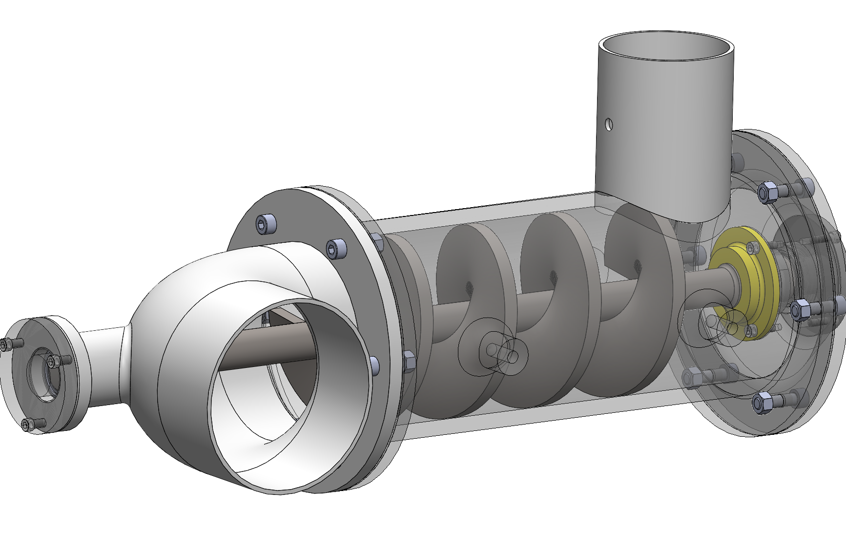 Centrifugal pump CAD assembly